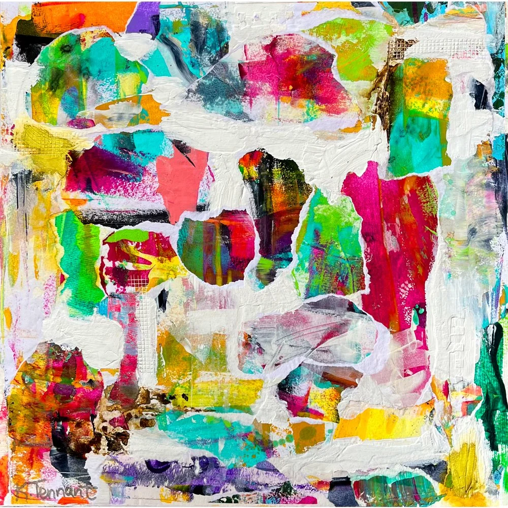 Torn Intentions Original Abstract Mixed Media Collage — Kathleen